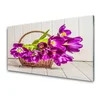 tulup.si Slika na akrilnem steklu Cvetje v košarico 125x50 cm 4 obešalnika