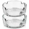 shumee 2x Prozoren steklen pepelnik Okrogel Klasični pepelnik 8 cm