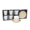 PORCELAN SET ZA KAFU 180ml 6/1 (BEŽ CVET) RXG-N224641D
