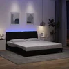 Okvir kreveta s LED-om bez madraca crni 180x200 cm od tkanine
