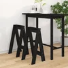Greatstore Stolček 2 kosa črne barve 40x40x75 cm trdna borovina