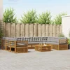 Set vanjskih sofa s jastukom 10 pcs Prirodna i svijetlo siva