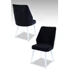 HANAH HOME Set 2 stolice Pufi Black White