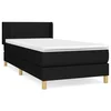 Vidaxl Box spring postelja z vzmetnico črn 90x190 cm blago