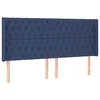 Vidaxl Vzglavje z ušesi modro 183x16x118/128 cm blago