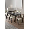 HANAH HOME Rasklopivi trpezarijski sto i stolice (7 delova) Exve Black Marble Cream