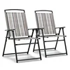 Northio Set 2 vrtnih stolov zložljivi stoli z naslonjali za roke 51 x 61,5 x 92 cm sivi