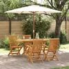 Vrtni set za objed 5 pcs Smeđa Čvrsto teak drvo