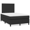 Krevet box spring s madracem LED crni 120 x 190 cm umjetna koža