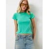 Happiness Istanbul Womens Light Green Crew Neck Basic Sandy T-Shirt
