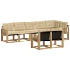 Set vanjskih sofa s jastukom 8 pcs Bijela i bež