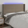 Vidaxl vidaXL Vzglavje postelje z LED svetlobo sivo-rjavo 183x16x118/128 cm blago