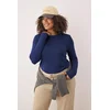 Trendyol Curve Ženska bluza Tbbaw25Af00027, Tamnoplava