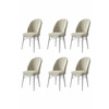HANAH HOME Set 6 stolica Ritim Cream White