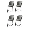 Hanah Home Set barskih stolica Alte, 4 komada, Sivo-crni