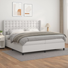 vidaXL Box spring postelja z vzmetnico bela 200x200 cm umetno usnje