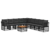 Set vanjskih sofa 10 pcs Crna i tamno siva Poliester