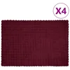vidaXL Dežnik iz umetnega zajčjega krzna 4 pcs Bordeaux rdeča