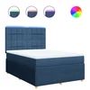 Vidaxl Box spring postelja z vzmetnico modra 140x190 cm blago