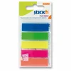 Zaznamki, plastični, 5x25 listov, 45x12 mm, STICK N, neonske barve, 125 listov