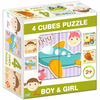 Mešani puzzle s kockami, 4 kosi - Fantje-dekleta