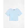 Sinsay - Crop top od strukturirane tkanine - bledoplavo