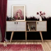 Hanah home Polica 140x80x40cm Hrast-Bela