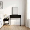 vidaXL Toaletna mizica Črni hrast 81 x 40 x 131 cm Inženirski les