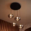 OSRAM LED-visoka svetilka Decor Satellite, siva, O 56 cm, 4-žarilna, CCT - Dnevna soba/jedilnica - Sodobni - Steklo