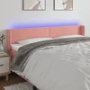 LED uzglavlje ružičasto 203x16x78/88 cm baršunasto