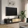 BOASTAD TV stalaža, crna/hrastov furnir, 181x42x45 cm