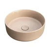 Okrogel pultni umivalnik 36x36 cm kaki/mat bež -