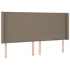 Vidaxl Vzglavje z ušesi taupe 203x16x118/128 cm blago