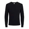 JACK & JONES Pulover JJEBASIC KNIT V-NECK, črna