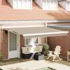 Skrovita tenda Bež 400 × 300 cm Tkanina i Metal