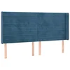 Vidaxl Vzglavje z ušesi temno modro 163x16x118/128 cm žamet