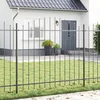 Vrtna Ograda 6 pcs Siva 170 x 165 cm Čelik s prahom premazan