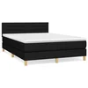 Vidaxl Box spring posteljni z vzmetnico črn 140x190 cm blago