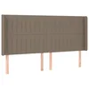 Vidaxl Vzglavje z ušesi taupe 183x16x118/128 cm blago