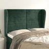 shumee Vzglavje z ušesi temno zeleno 147x23x118/128 cm žamet