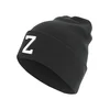 Knitted hat with letter cuff Z