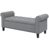 Homestar Tapecirana klop 126x485x47 cm siva z shranjevalnim prostorom