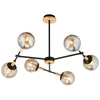 Mitea M11081-6 luster sa 6 zlatnih staklenih kugli, crni, 6xE27