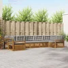 Set vanjskih sofa s jastukom 7 pcs Prirodna i svijetlo siva
