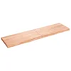 Vidaxl Stenska polica svetlo rjava 120x30x(2-4) cm trdna hrastovina