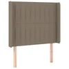 Vidaxl Vzglavje z ušesi taupe 93x16x118/128 cm blago