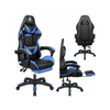 KRUGER&MATZ nastavljiv oblazinjen igralni računalniški stol z oporo za noge GX-150 črno-moder KM0790-BL