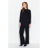 Trendyol Dark Navy Blue Button Detailed Knitwear Two Piece Set