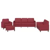 4-dijelni set sofa s jastucima crvena boja vina od umjetne kože