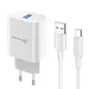 Kucni punjac KONFULON Joko C87 3A sa kablom USB na Type-C beli 1m